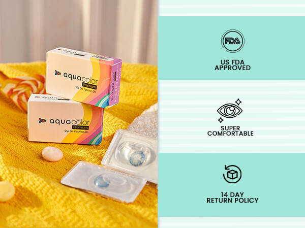 AQUAPLUS OFR15枚セット 黄 Aquacolor Contact Lenses - Zero Power Premium Color Lens (2 LP)